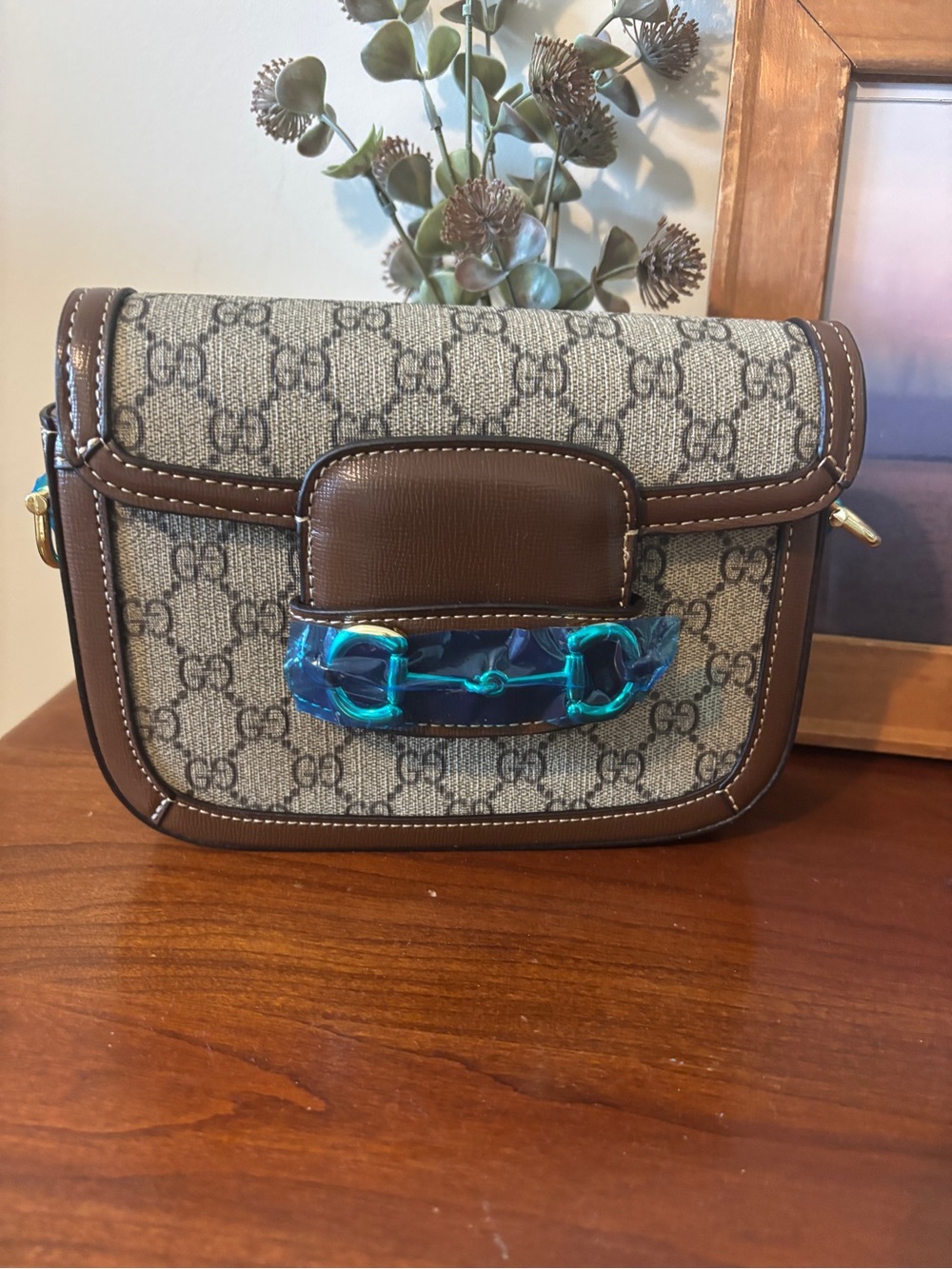Brown Logo Crossbody Bag